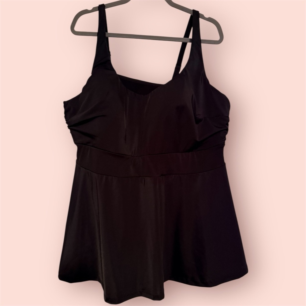 Lane Bryant black tankini top.
